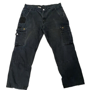 Vtg Carhartt Baggy Black Double Knee Work Pants 38 Y2K Grunge Streetwear